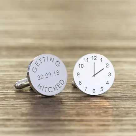 Getting Hitched / Special Time Cufflinks - Silver Finish