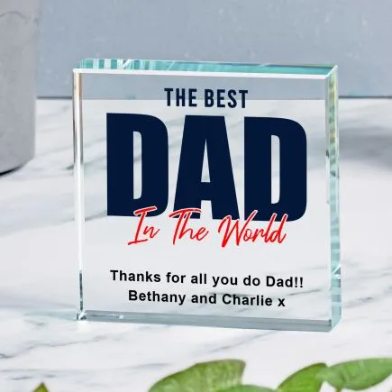 Best Dad in the World Glass Token