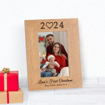 Babys First Christmas Wood Frame Wood Picture Frame (6