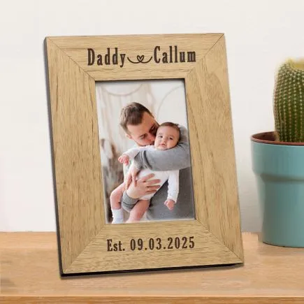 Daddy & New Baby Wood Picture Frame (6
