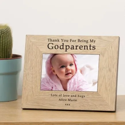 Thank you for being my Godparents Wood Picture Frame (6