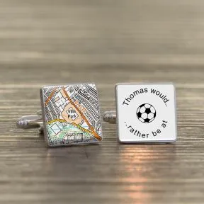 Would Rather be . . . Favourite Place Cufflinks - Silver Finish