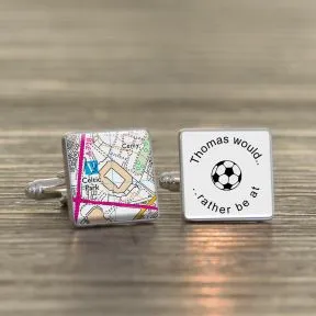 Would Rather be . . . Favourite Place Cufflinks - Silver Finish