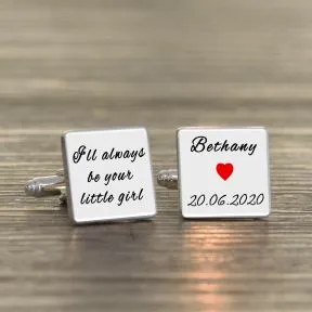 I'll always be your little girl Cufflinks - Silver Finish