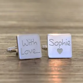 With Love Cufflinks - Silver Finish