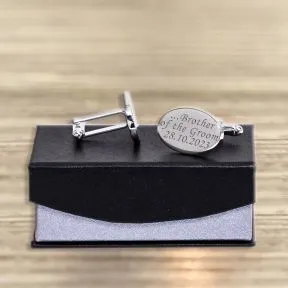 Love & Thanks Brother of the Groom Cufflinks - Silver Finish