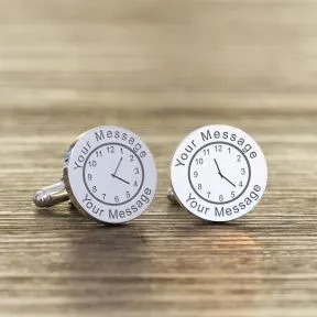 Personalised Special Times Cufflinks - Silver Finish