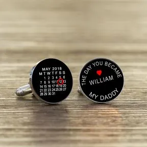 The Day You Became My Daddy Cufflinks - Silver Finish