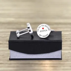 The Day You Became My Daddy Cufflinks - Silver Finish