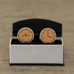 You and Me / Special Time Cufflinks - Cherry Wood