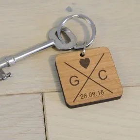 Initials and Date Key Ring