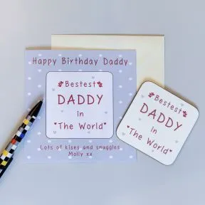 Bestest Daddy Coaster Card