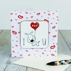 I Woof U Coaster Card