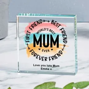 Worlds Best Mum Ever Glass Token
