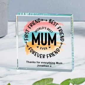 Worlds Best Mum Ever Glass Token