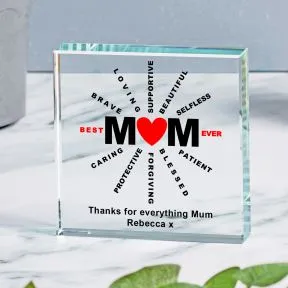 Best Mum Ever Glass Token