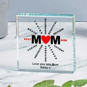 Best Mum Ever Glass Token