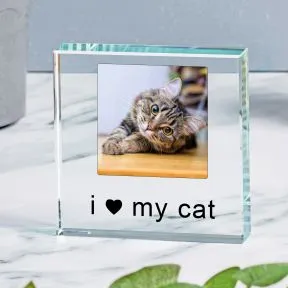I/We Love Dog/Cat Glass Token