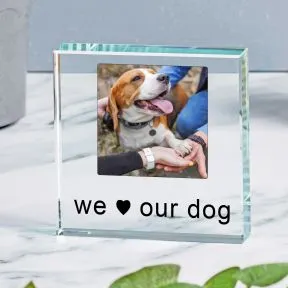 I/We Love Dog/Cat Glass Token