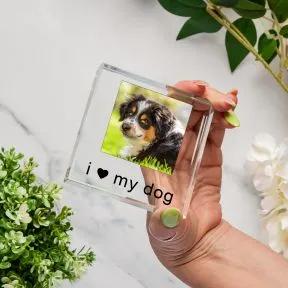 I/We Love Dog/Cat Glass Token