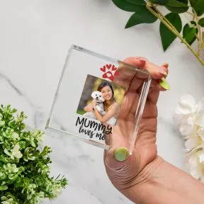 Pet Mummy Loves Me Glass Token