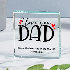 I Love You Dad Glass Token
