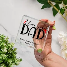 I Love You Dad Glass Token