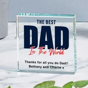 Best Dad in the World Glass Token