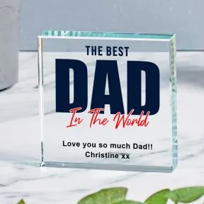 Best Dad in the World Glass Token