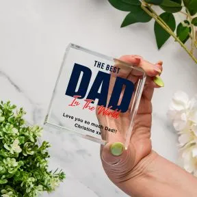Best Dad in the World Glass Token