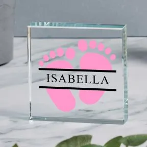 Baby Feet Glass Token - Gift Boxed