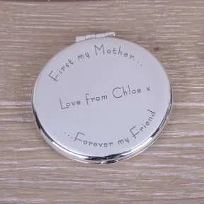 First My Mother Compact Mirror - Silver Plated