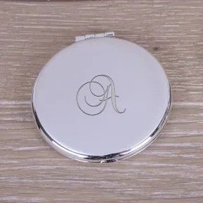 Initials Compact Mirror - Silver Plated