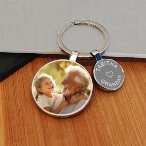Loveheart Charm Photo Upload Key Ring