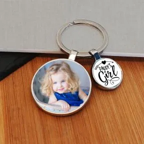 Daddys Girl Charm Photo Upload Key Ring