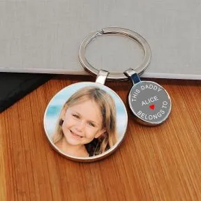 This Daddy Belongs To Charm Photo Upload Key Ring