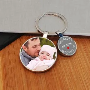 This Daddy Belongs To Charm Photo Upload Key Ring