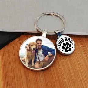 Dog Dad Charm Photo Upload Key Ring