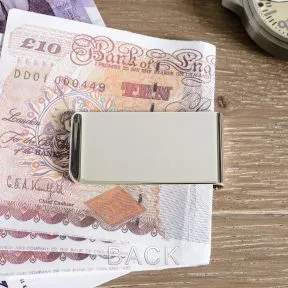 Money Clip with Initials - Silver Plated