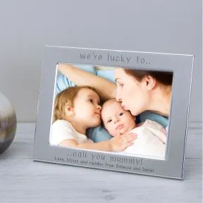 i'm/we're lucky to call you mummy! Silver Plated Picture Frame (6