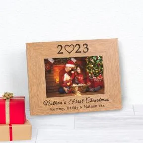 Babys First Christmas Wood Frame Wood Picture Frame (6
