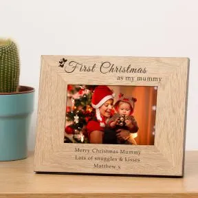 First Christmas as my mummy Wood Picture Frame (6
