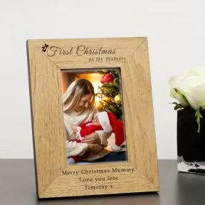 First Christmas as my mummy Wood Picture Frame (6