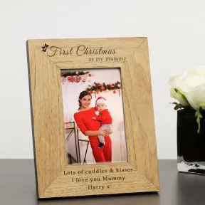First Christmas as my mummy Wood Picture Frame (6