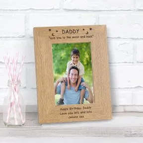 Daddy love you to the moon and back Wood Picture Frame (6