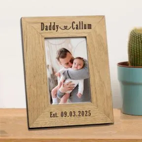 Daddy & New Baby Wood Picture Frame (6