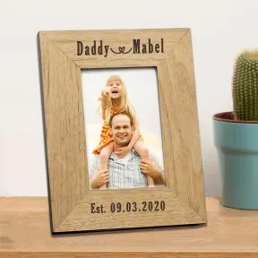 Daddy & New Baby Wood Picture Frame (6