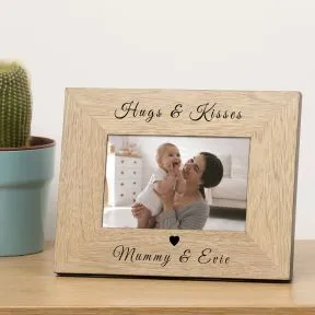 Hugs and Kisses Wood Picture Frame (6