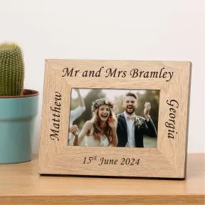 Mr & Mrs Wood Picture Frame (6