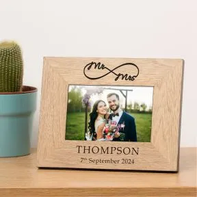 Mr & Mrs Infinity Wood Picture Frame (6
